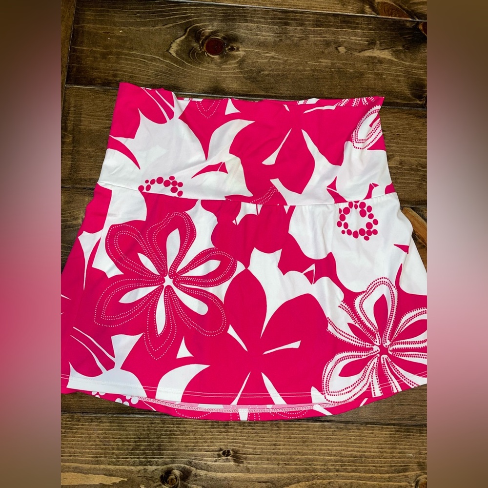Leilani pink and white floral swim cover up skirt!
